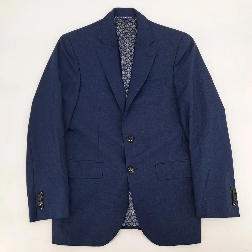 Ted Baker Endurance Jay CT Mens 38S Navy Blue Wool Blazer Sport Coat Jacket